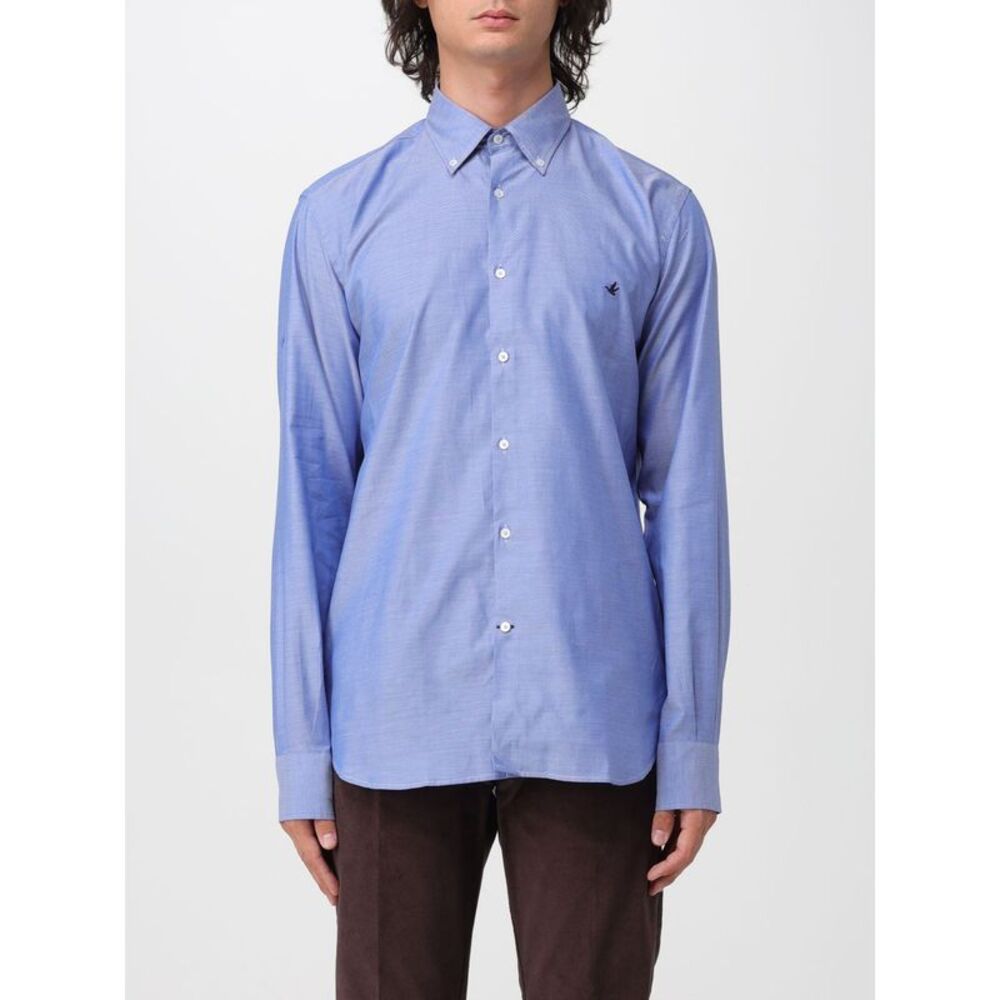 Brooksfield Men Button-Down Collar Casual Shirt Brooksfield In Oxford Cotton